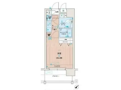 メインステージ蒲田III(1K/2階)の間取り写真