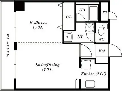 セシアスブルー(1LDK/4階)の間取り写真