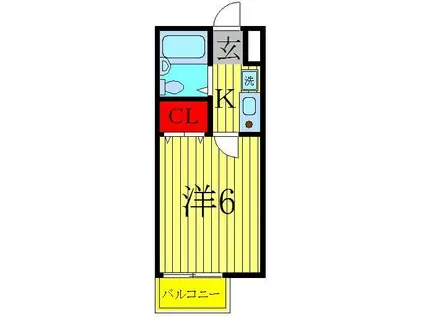 ジュネパレス新柏A(1K/2階)の間取り写真