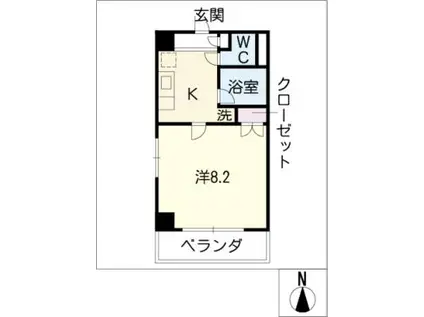 楽RAKU荘(1K/4階)の間取り写真