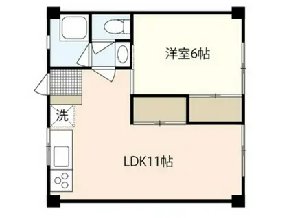 87G WOH吉島東(1LDK/2階)の間取り写真