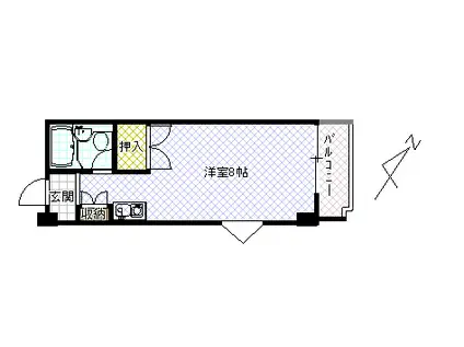 アペックス四ツ井(ワンルーム/4階)の間取り写真