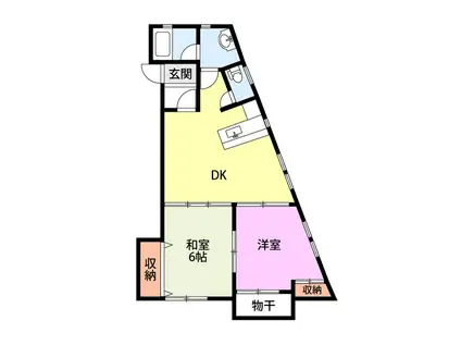 スカイハウス(2DK/2階)の間取り写真