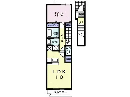 ユースハイム II(1LDK/2階)の間取り写真