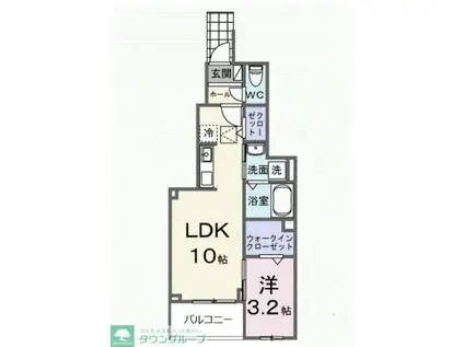 ピースフルIII(1LDK/1階)の間取り写真