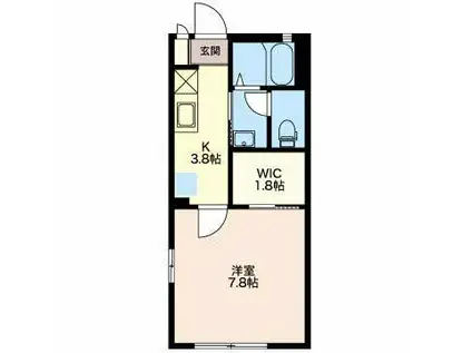 ディアス・ワンズ(1K/2階)の間取り写真