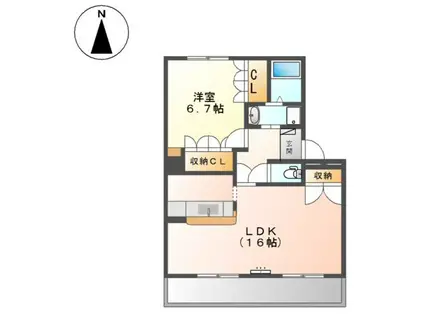 LOCO POR TI II(1LDK/2階)の間取り写真