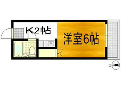 ジャルダン廿日市(1K/2階)の間取り写真