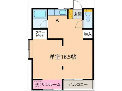 ファビュラスI(ワンルーム/2階)の間取り写真