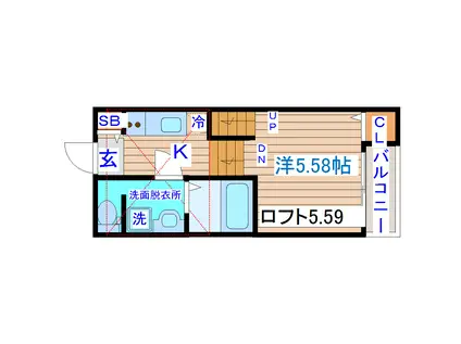 セレーナ仙台ドゥーエ(1K/1階)の間取り写真