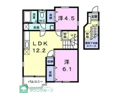 メゾンドジョイ1(2LDK/2階)の間取り写真