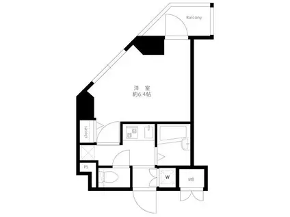 エクセリア早稲田II(1K/10階)の間取り写真