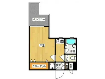 ダイナコート大博通(1K/5階)の間取り写真