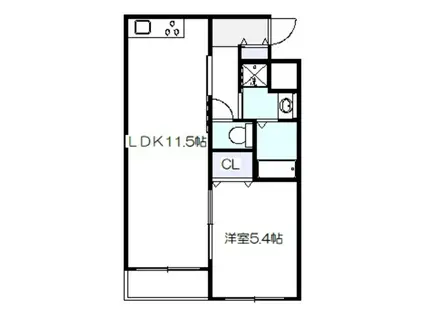 橋野マンションII(1LDK/3階)の間取り写真