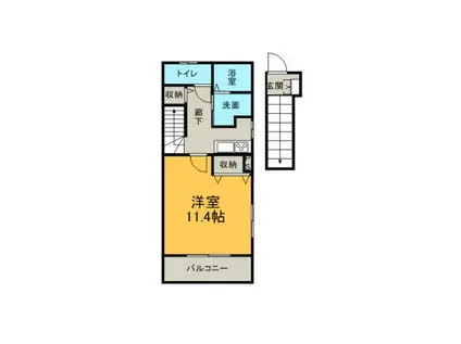 アンプルールリーブル BLOOM(1K/2階)の間取り写真