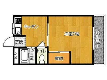 コーポ美鈴(1K/1階)の間取り写真