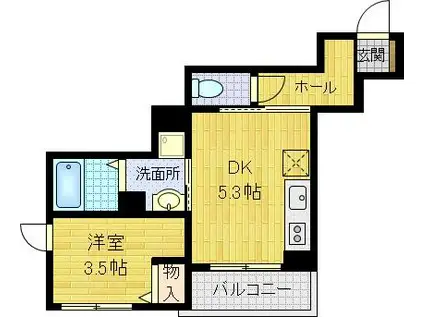 シャーメゾン住吉(1DK/4階)の間取り写真