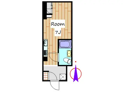 上信コーポ(ワンルーム/7階)の間取り写真