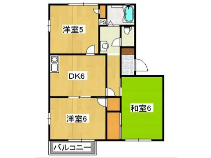 グランドール渋沢A(3DK/2階)の間取り写真