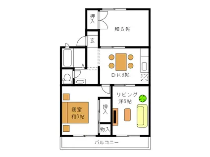 Mセジュール(3DK/2階)の間取り写真