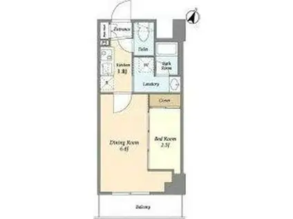 プラート宮坂(1LDK/3階)の間取り写真