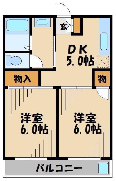 ベルメゾンヒロセ・12(2DK/3階)の間取り写真