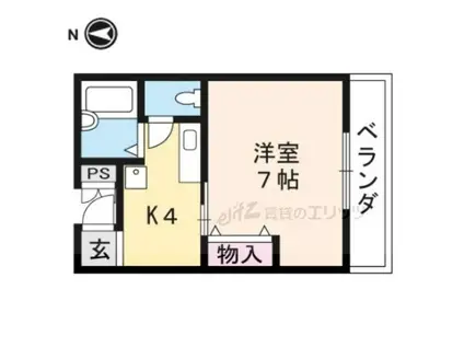 プリマヴェーラI(1K/3階)の間取り写真