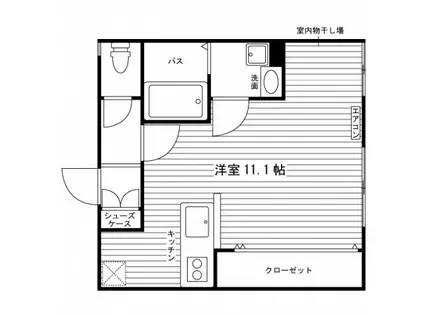 シュエット2(ワンルーム/1階)の間取り写真