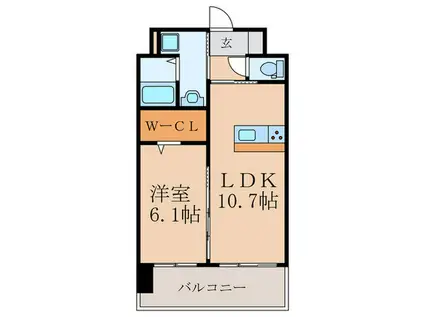 アルゴヴィラージュJONO(1LDK/5階)の間取り写真