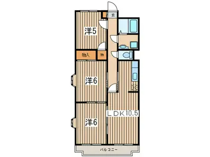 エクセルつきみ野(3LDK/1階)の間取り写真