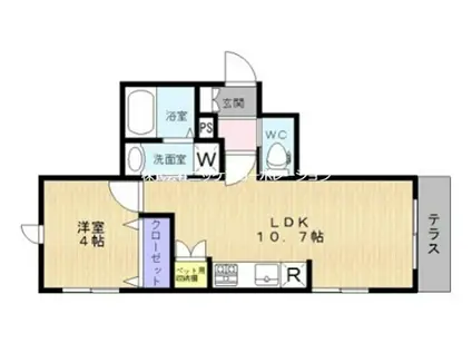 アルベール南浦和(1LDK/1階)の間取り写真