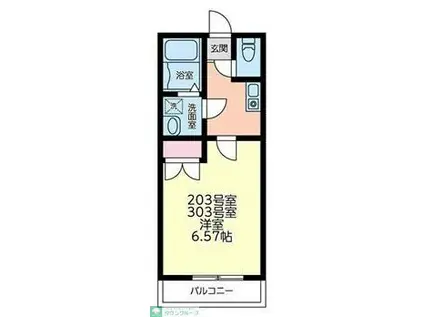 エルガラン(1K/3階)の間取り写真
