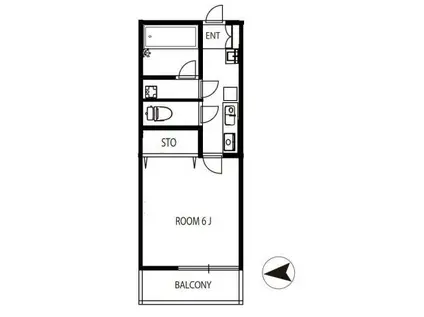 アーバングレース弐番館(1K/1階)の間取り写真