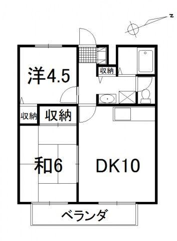 あかりみやわき(2DK/1階)の間取り写真