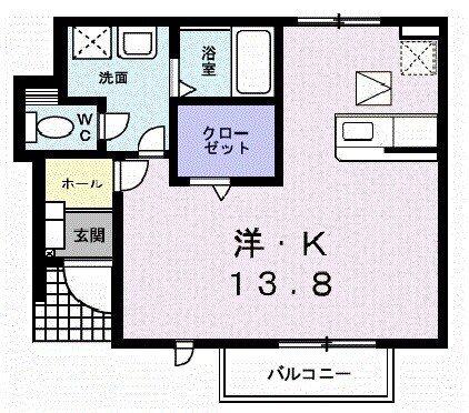 ブリアント・ベル(1K/1階)の間取り写真