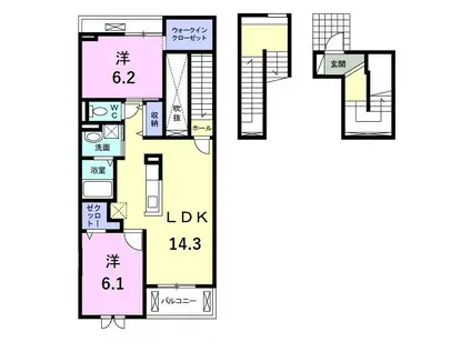 マ・メゾン・ブランシュ(2LDK/3階)の間取り写真
