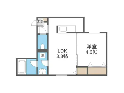 アズールVI(1LDK/2階)の間取り写真