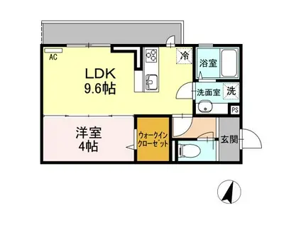 グランコート(1LDK/1階)の間取り写真