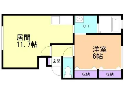 カーサ・アリエッタ2(1LDK/2階)の間取り写真