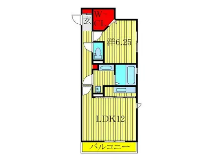 セジュールボウ(1LDK/3階)の間取り写真