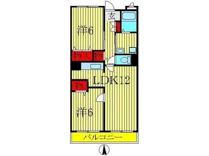 ブリーズ・パフューム(2LDK/3階)の間取り写真