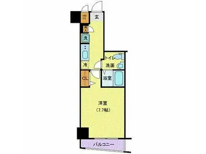 ジェノヴィア石神井台グリーンヴェール(1K/1階)の間取り写真