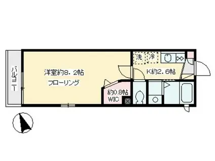ラパン ド ルネ B(1K/1階)の間取り写真