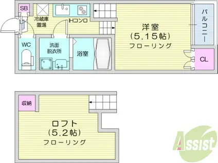 VEGA(1K/2階)の間取り写真