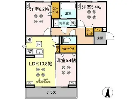 サリサ.K(3LDK/1階)の間取り写真