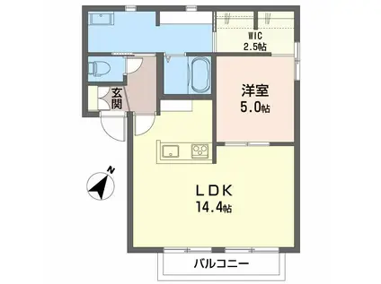 グランシャリオ・成田(1LDK/2階)の間取り写真