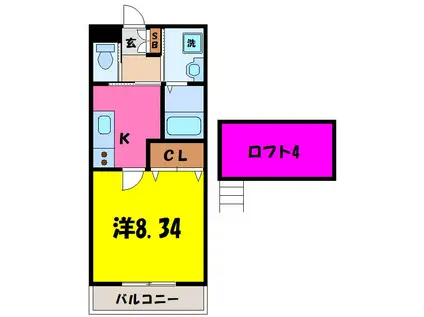 グレース榎(1K/2階)の間取り写真