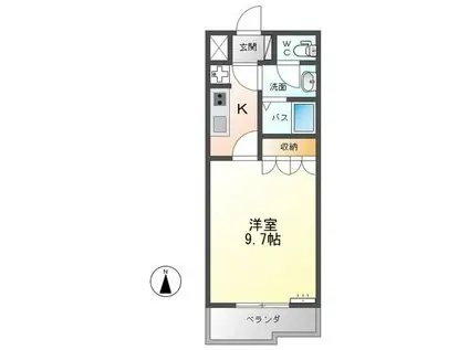 コーポ・ブルースカイ(1K/1階)の間取り写真