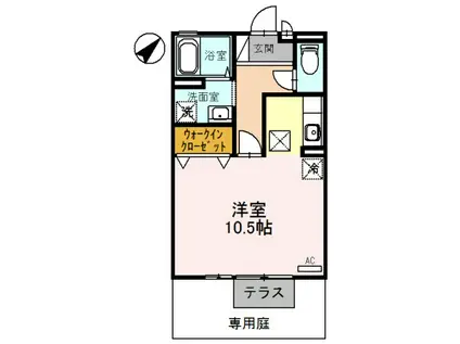 パークサイドヒロツグ(1K/2階)の間取り写真