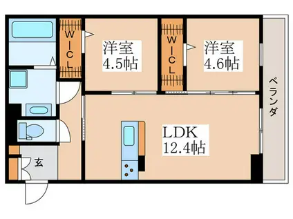 THE SERENITY(2LDK/3階)の間取り写真